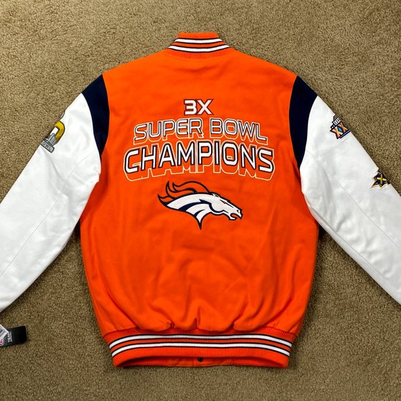 DENVER BRONCOS 3 Time Super Bowl Cotton JACKET S M L XL 2X